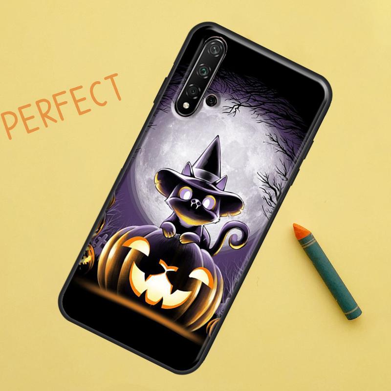 Witch Black Cat Case For Huawei Nova 9 10 SE 11i 8i 7i 3i Nova 5T Y60 Y61 Y70 Y90 P20 P30 P40 Lite P60 Pro