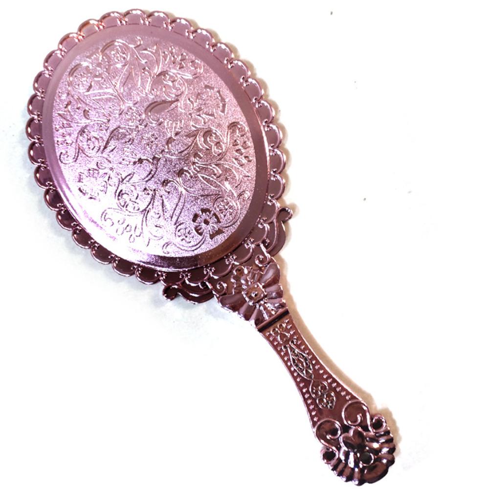 Vintage Carved Handheld Vanity Mirror Makeup Mirror SPA Salon Makeup Vanity Hand Mirror Handle Cosmetic Compact Mirror for Women