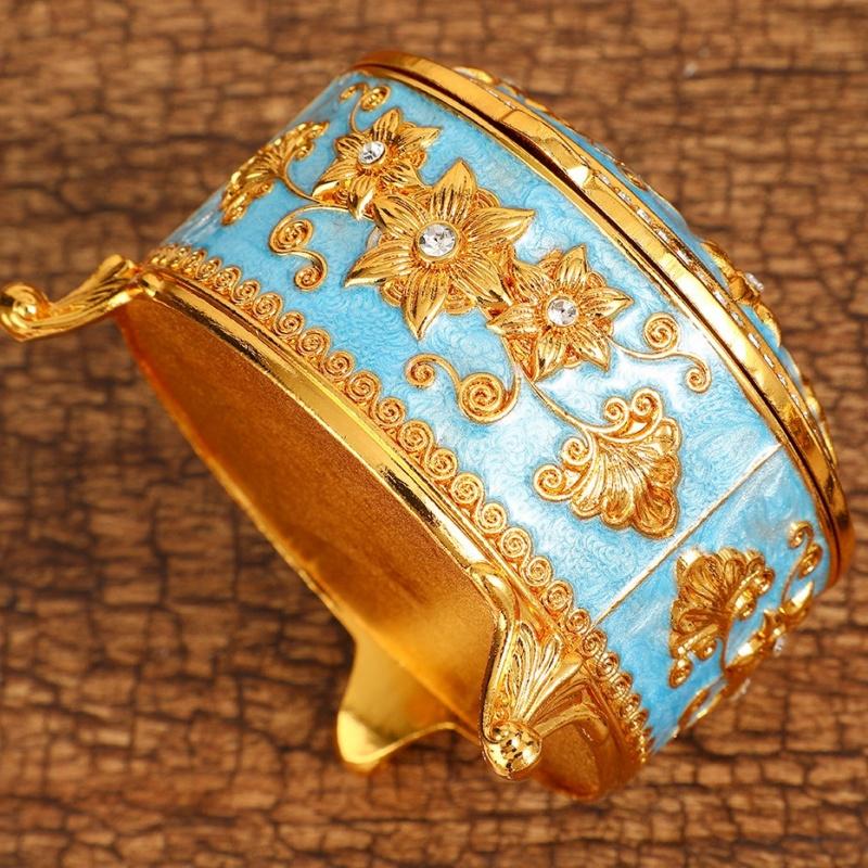 Мини-коробка для хранения браслетов, Органайзер для украшений, Круглая эмалированная alloy кольцехранитель в европейском стиле, Дисплей для туалетного столика, Подарки для пары