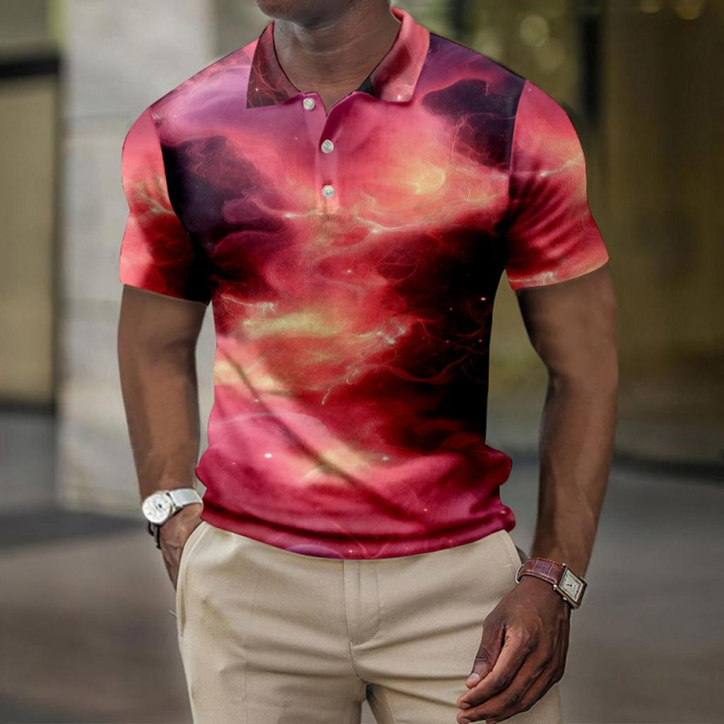 Мужская летняя рубашка для гольфа с принтом Botton, короткий рукав, мужская повседневная модная рубашка