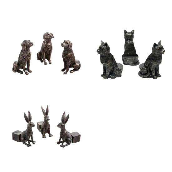 3Pcs Animal Planter Pot Feet Weatherproof Indoor Outdoor Dog Cat Rabbit Flowerpot Holder Riser Elevator Stand Resin Figurine Statue Sculpture