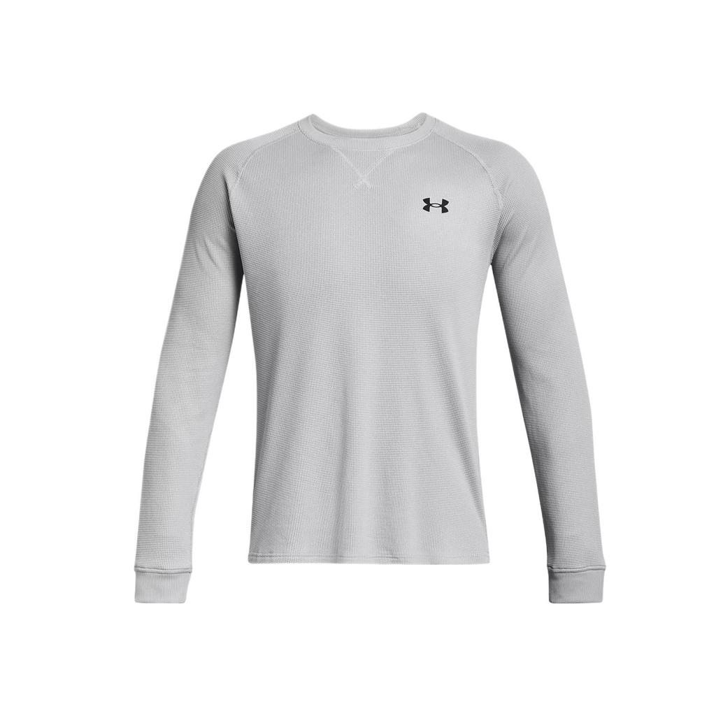 Under Armour Футболка Dfo Waffle Crew, однотонная, с круглым вырезом, для фитнеса, быстросохнущая, с длинным рукавом, мужские топы, современный серый цвет 1302355-011