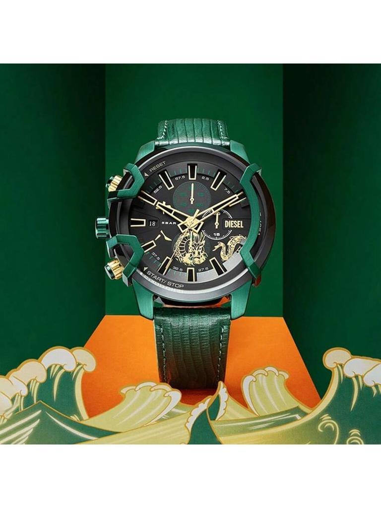 Diesel Мужские кварцевые часы кожаный ремешок циферблат 48 мм DZ4651