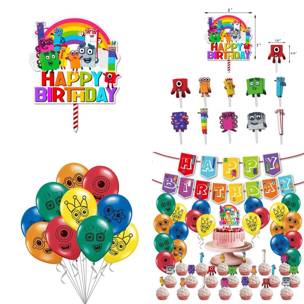 Игривый набор флажков-гирлянд на тему Numberblocks для радостного празднования дня рождения