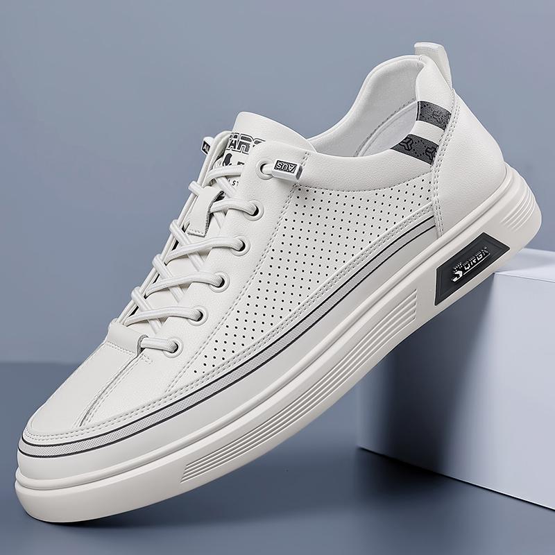 FashionHigh Quality Men's Comfortable Casual Shoes, Small White Shoes, Fashion New Outdoor Hollow Out Breathable Trend Board Shoes