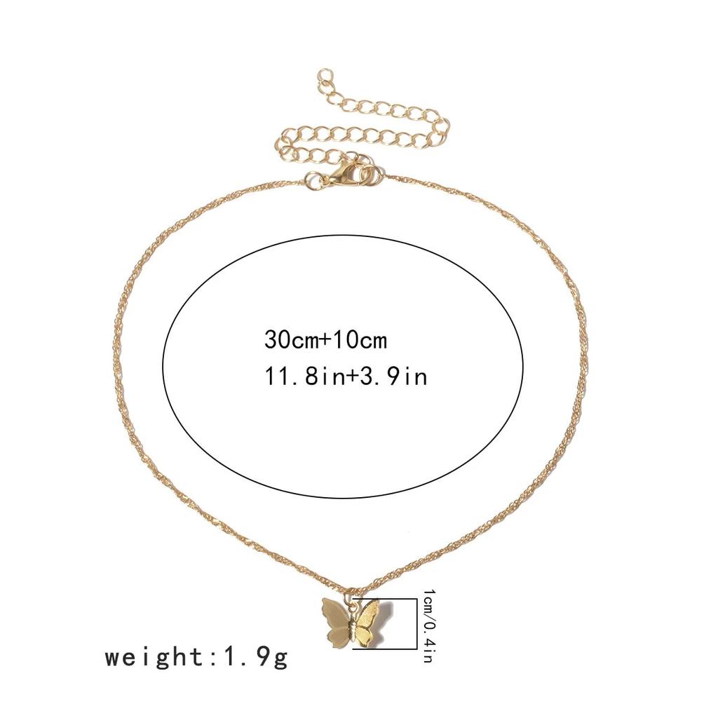 Zircon Butterfly Pendant Choker Light Luxury Aesthetic Niche Clavicle Silver-plated Necklace Jewelry Women Gifts