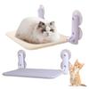 Cordless Cat Window Perch Cat Hammock with 4 Suction Cups Foldable Cat Hammock Bed with Washable Mesh Cover for Indoor Cats