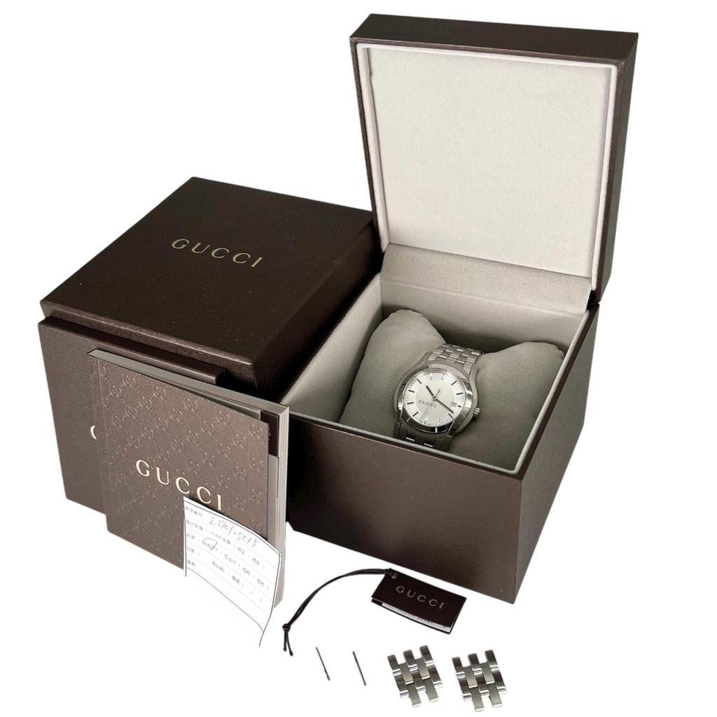 GUCCI G class Watches 5500XL whiteDial Stainless Steel Quartz Analog display mens Used