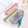 1 Pcs Simple Mesh Transparent Pencil Case Storage Pen Bag Zipper Pouch Portable Mini Cute Stationery Office School Supplies