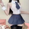 Sex Underwear Pure Love School Girl Chiffon Shirt Split Uniform Temptation Free Pure Desire College JK Short Skirt Suit Women