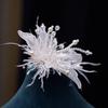Feather Pearl 3D Organza Flower Patch Twisted Wire Lace Studded Patch Multi-layer Crystal Flower Applique Decorative