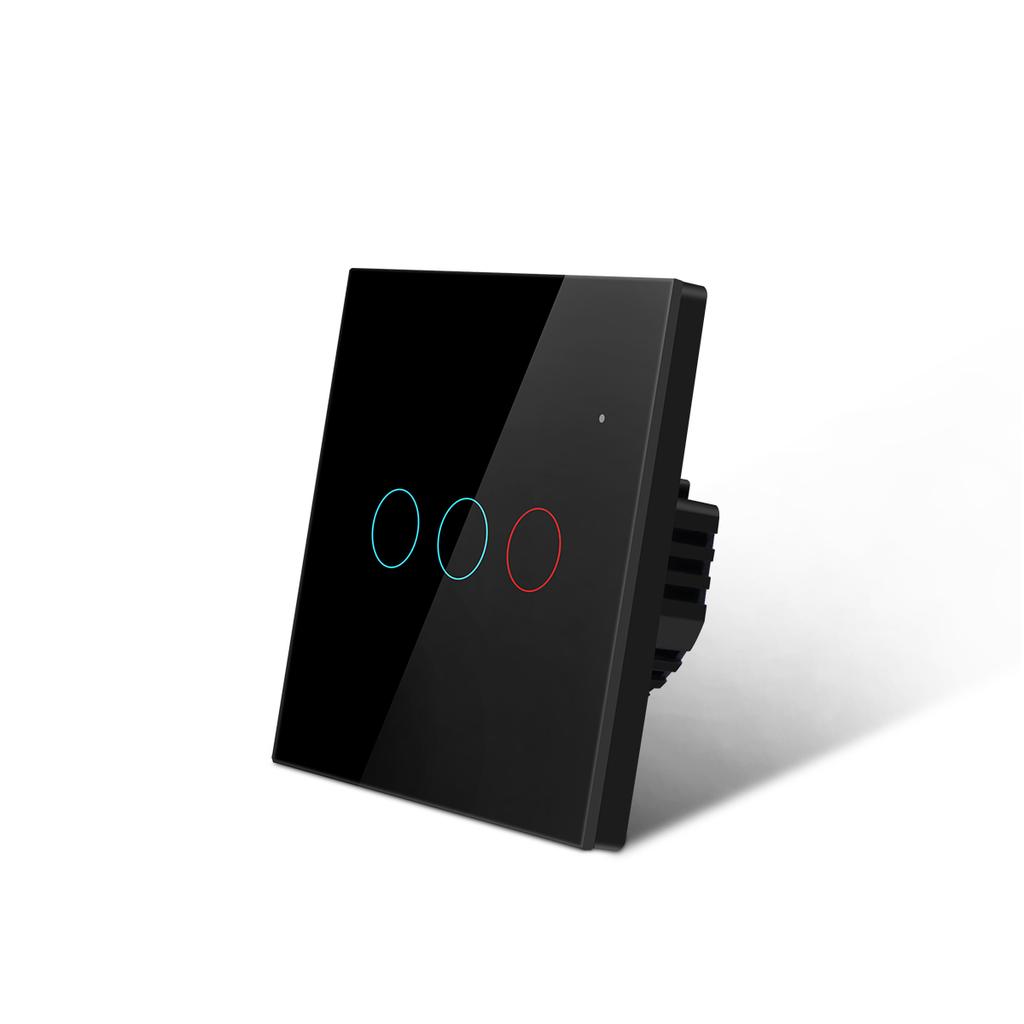 1 2 3 Gang Touch Switch Wall Switch Tempered Crystal Glass Panel Sensor Touch Screen Light Switch EU Standard AC100V-250V Waterproof