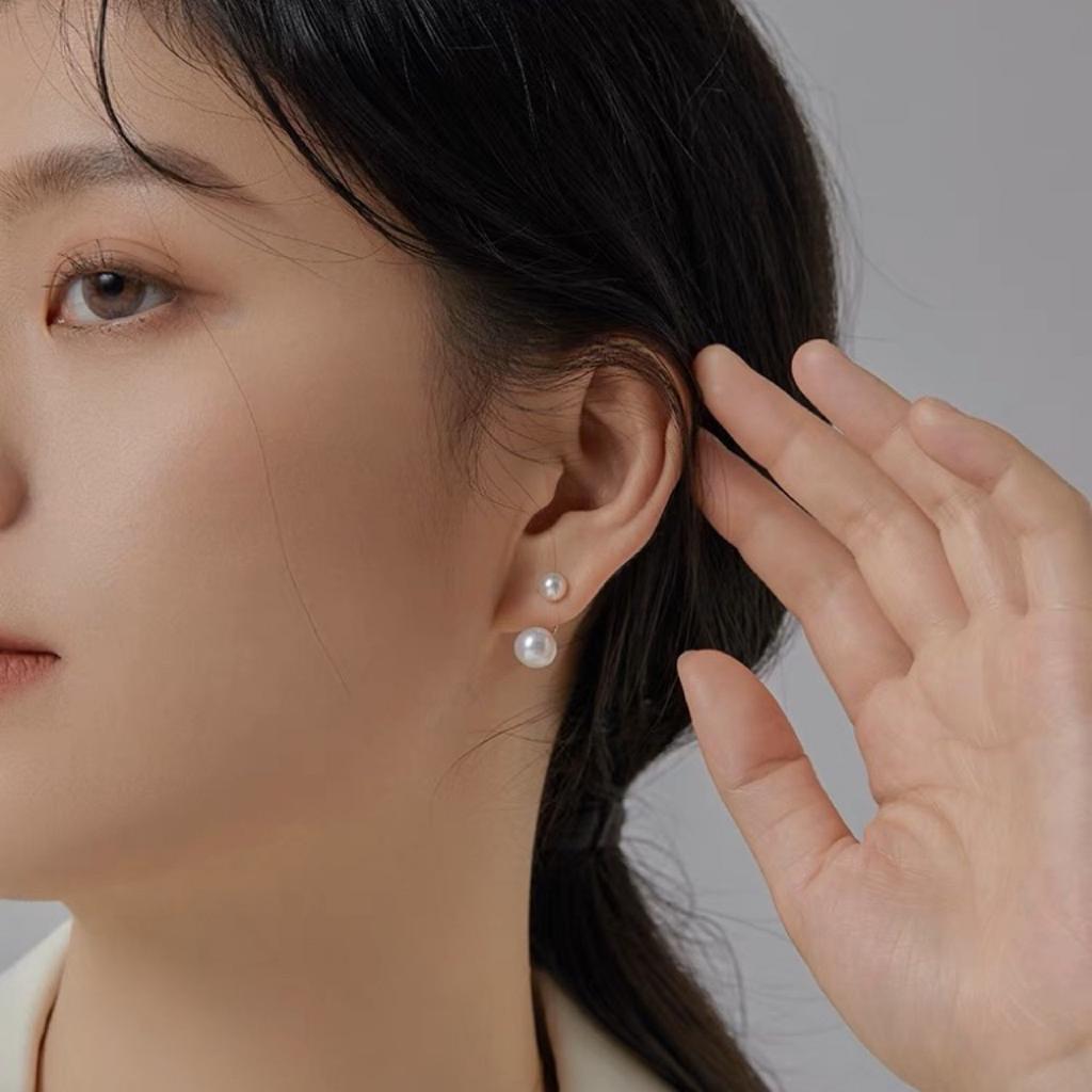 Классические универсальные серьги-гвоздики из стерлингового серебра 925 пробы с натуральным пресноводным жемчугом, для всего тела, простой темперамент, холодный, универсальные, трендовые