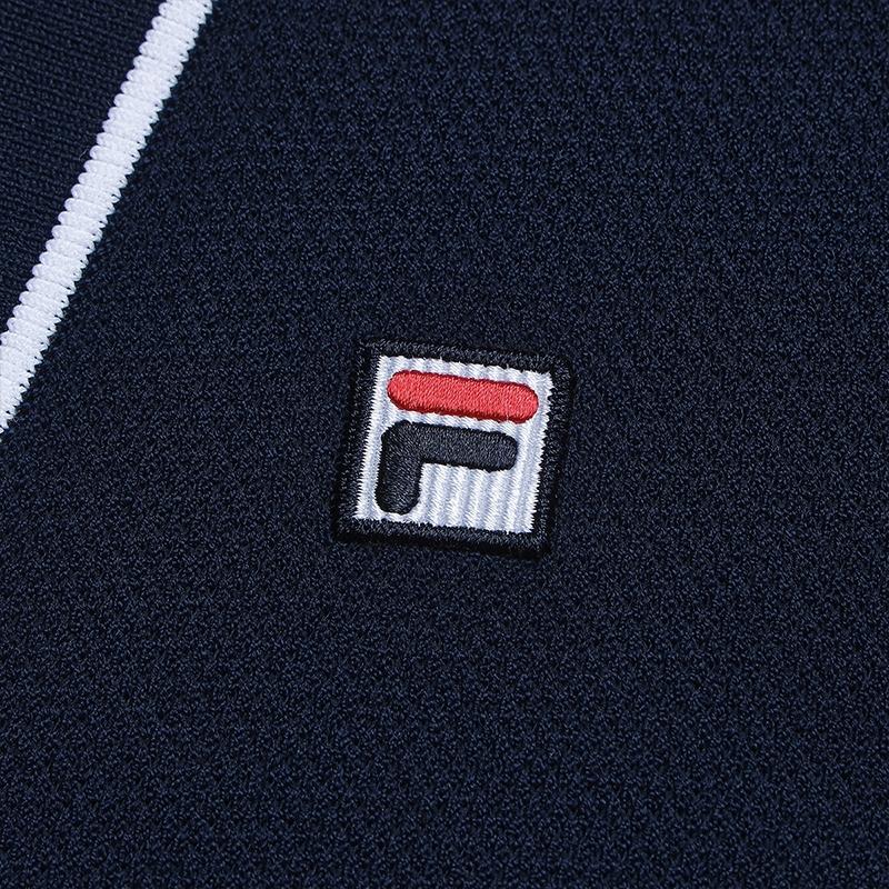 Fila Мода с наследием Классический Элегантный Ретро Повседневный Универсальный Удобный Вязаный Кардиган Женская верхняя одежда Сигаретно-синий F11W628404FDB