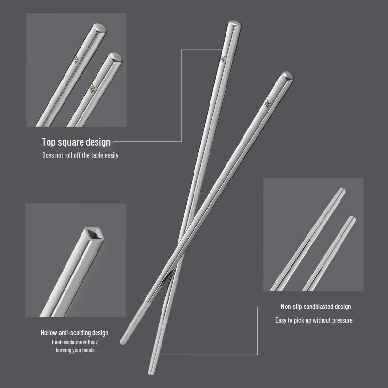 WMF 2-Pair Stainless Steel Chopsticks Set with Rests