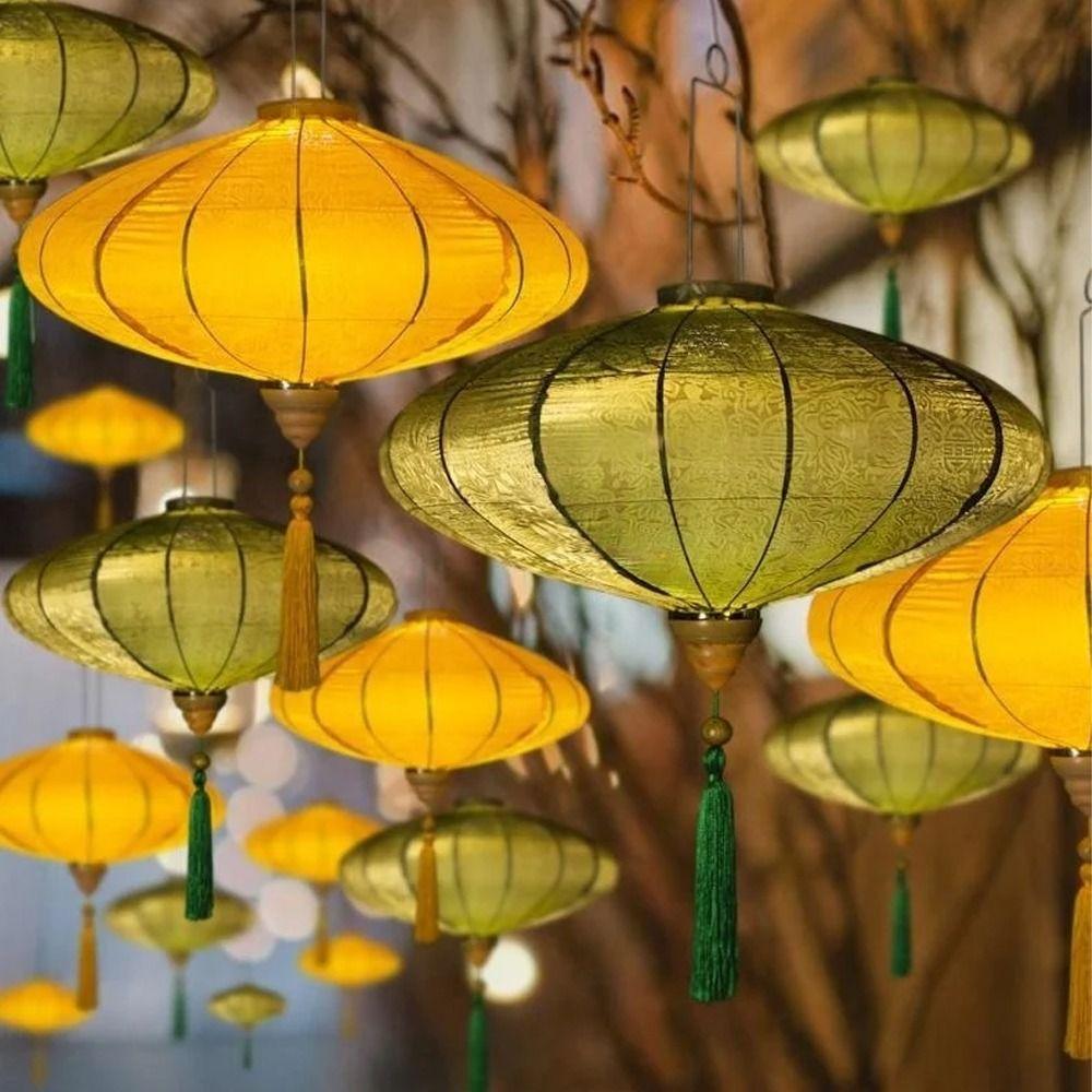 Handmade Fabric Retro Vietnamese Lantern Traditional Festival Japanese Lantern Wedding Party