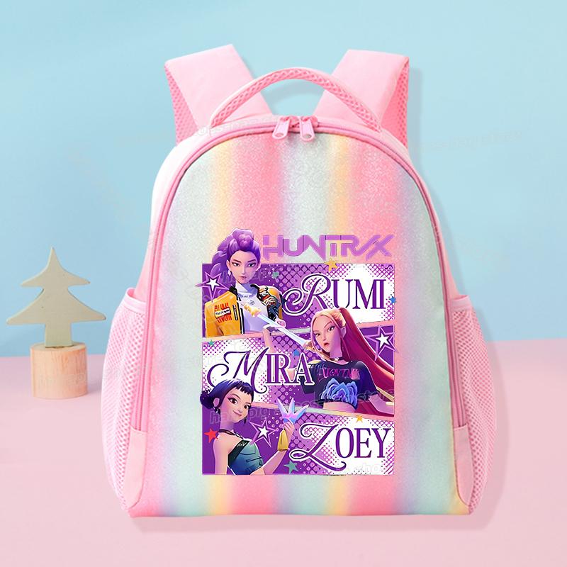 KPop Demon Hunters School Rainbow Backpack Rumi Mira Zoey Girl Student Backpack Anime Movie Women Travel Rucksack Birthday Present