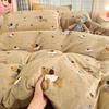 Winter Thickened Milk Fleece Bed Four-piece Set New Coral Fleece Flannel Single Quilt Cover Bed Sheet Three-piece Set Bedding