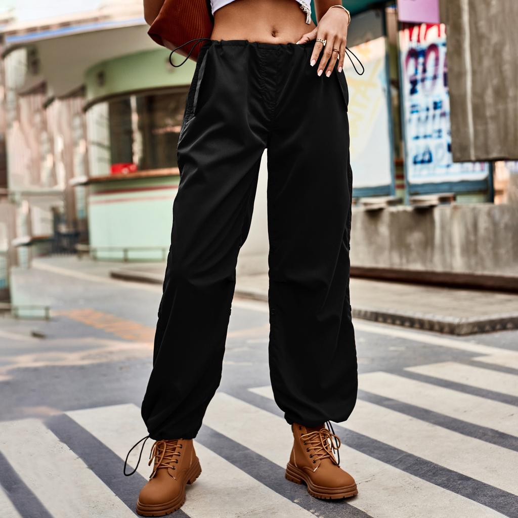 YYFS Women's Fashion Casual Solid Color Print Loose Trousers Pants & Capris