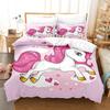 Dreamy Cartoon Cute Bedding Duvet Cover Set Full Size Comforter Sets Pink Princess Unicorn Home Bed Cover Set For Kid Bedclothes
