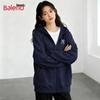 Baleno Women's Retro Oversized Hooded Cardigan Sweatshirt