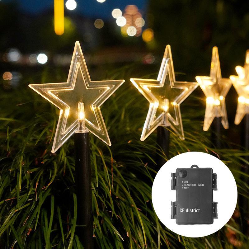 Светодиодные садовые светильники в виде рождественской звезды и снежинки на солнечной батарее