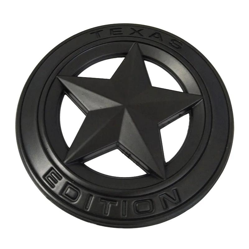 1Pc Metal TEXAS EDITION Shield Pentagram 3D Emblem Badge Car Fender Side Tail Body Sticker for Wrangler Liberty Grand Cherokee