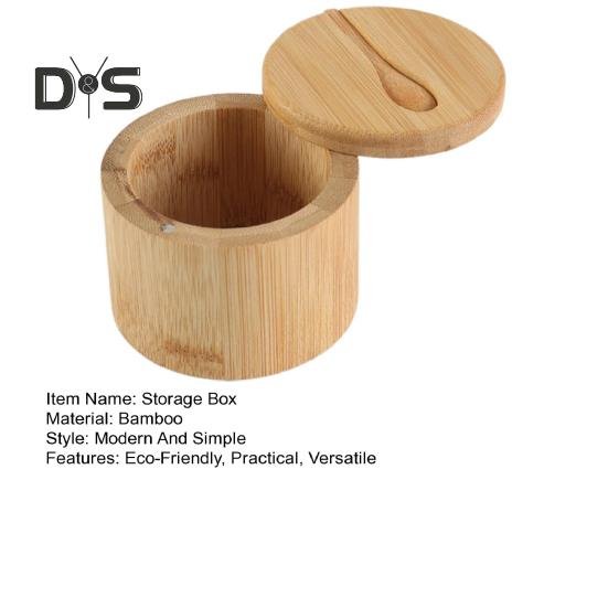 Бамбуковая солонка с магнитной поворотной крышкой, круглая солонка для хранения соли, перца, сахара, трав, функциональный контейнер для специй, емкость для хранения