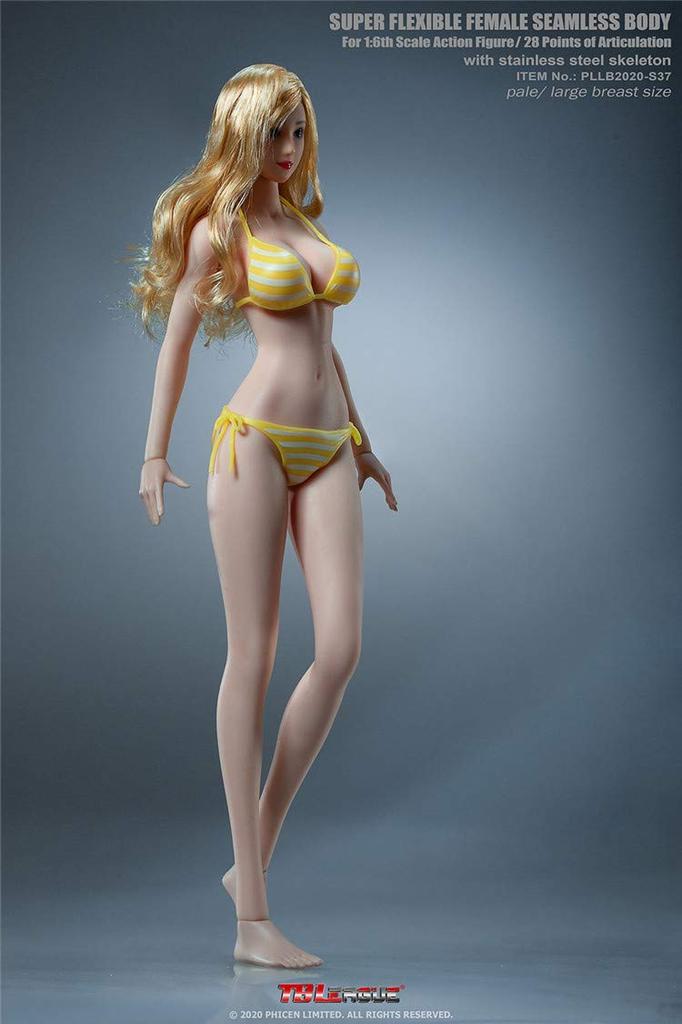 Scale Action Figure TBLeague 2D Girl Super Flexible Seamless Body Large Bust Anime Girl Pearl Skin Bikini Included Head Full Set [TOYBARJAPAN] 1/6
