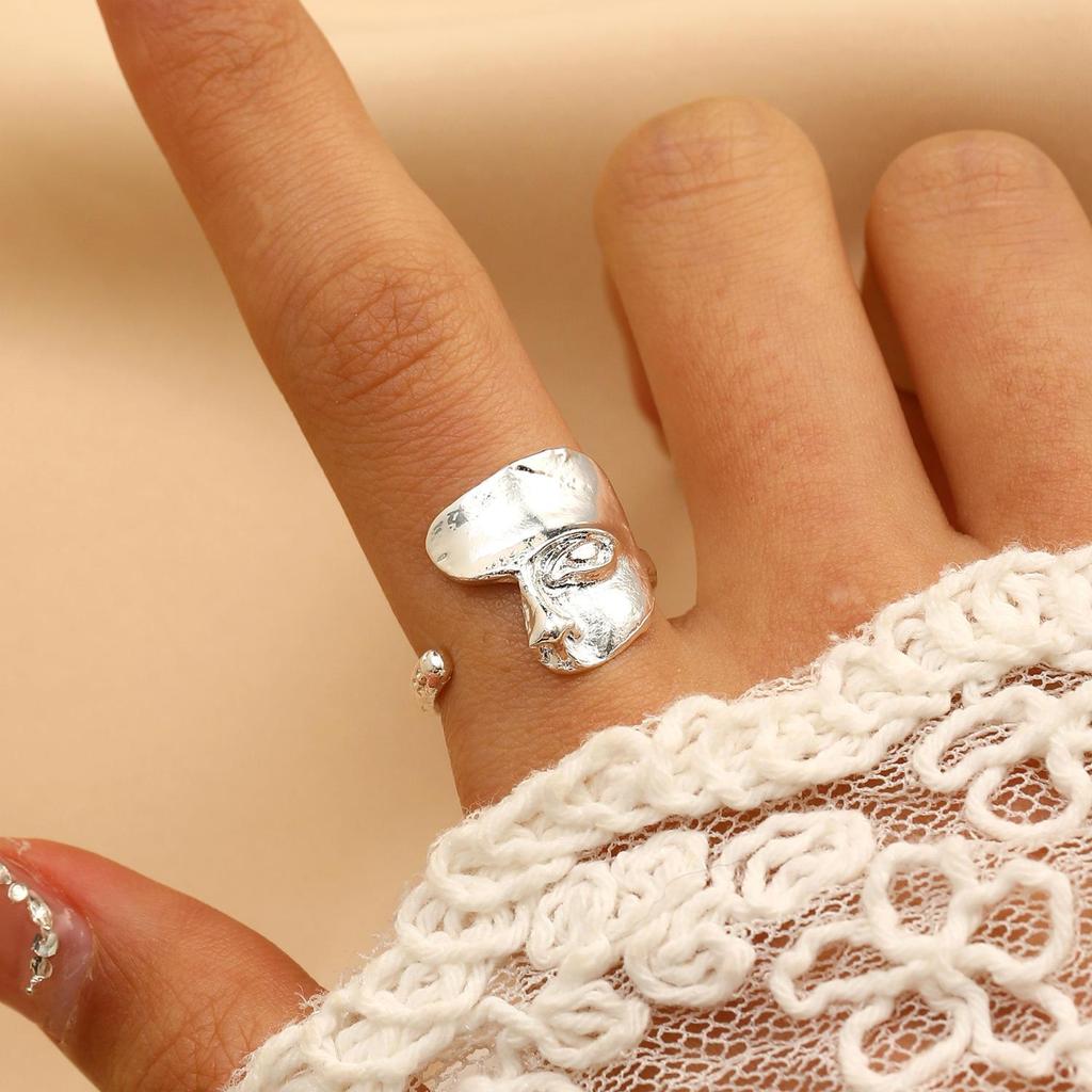 Модное ретро преувеличенное холодное кольцо с открытой половиной лица скульптуры Венеры