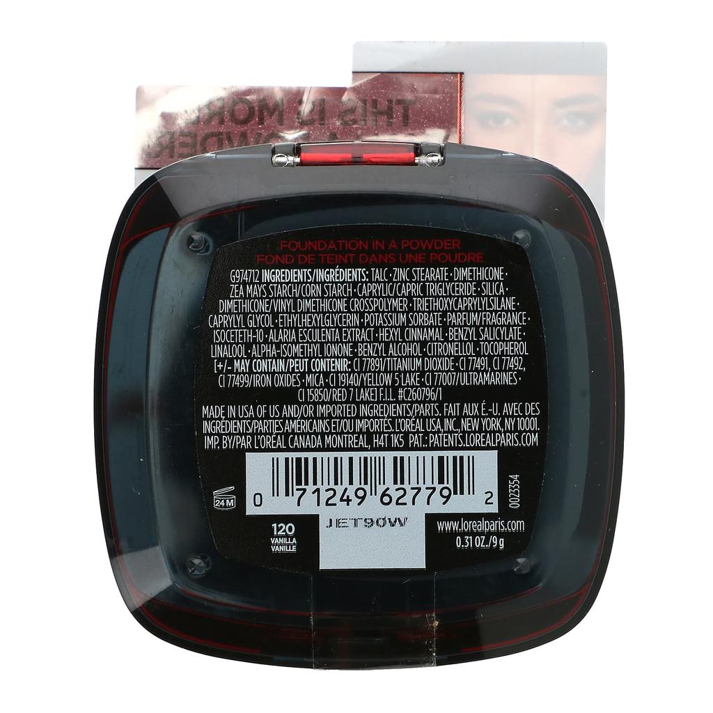 L'Oréal, Infallible 24-hour Fresh Wear, Powder Foundation, 120 Vanilla, 9G(0.31Oz)