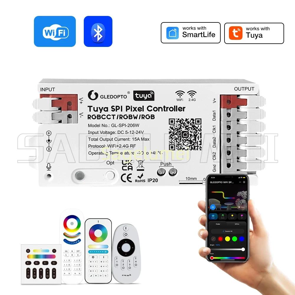 GLEDOPTO ZigBee GL-SPI-206W GL-SPI-206P WiFi Tuya SPI Digital Pixel LED Controller Smart Life App Control WS2811 SK6812 WS2801