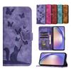 Милый Кот Бабочка Чехол-книжка для телефона на для Funda Samsung Galaxy A21S A51 A71 A32 A52S A12 A42 A22 A02S Чехлы Кожаный Кошелек