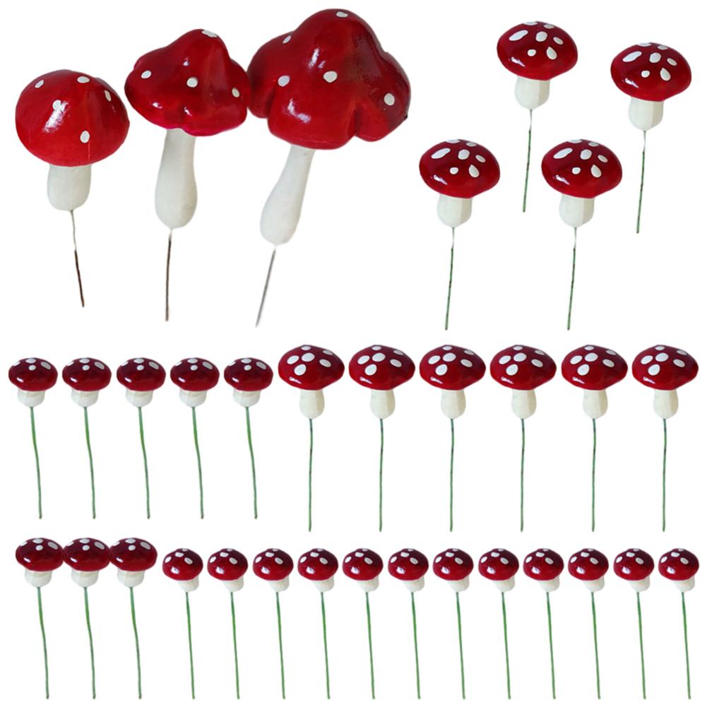 Enchanting Foam Toadstool Mushrooms Fairy Garden Decorations Set of 33