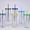 24oz Plastic Straw Cup Creative Transparent Cold Drink Cup With Lid
