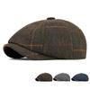 Винтажная восьмиклинная кепка Осень Зима Мужская теплая шерстяная беретка Кепка художника Кепка газетчика