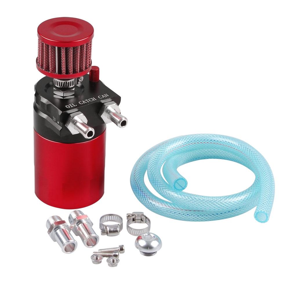 Engine Aluminum Cylinder Oil Catch Reservoir Breather Tank Can Black With