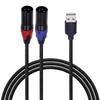 Poyiccot USB To XLR Converter Cable, 1m, USB To 2 XLR Male Cable, Audio Adapter Auxiliary Cable for Mixers, Laptops, and Speakers