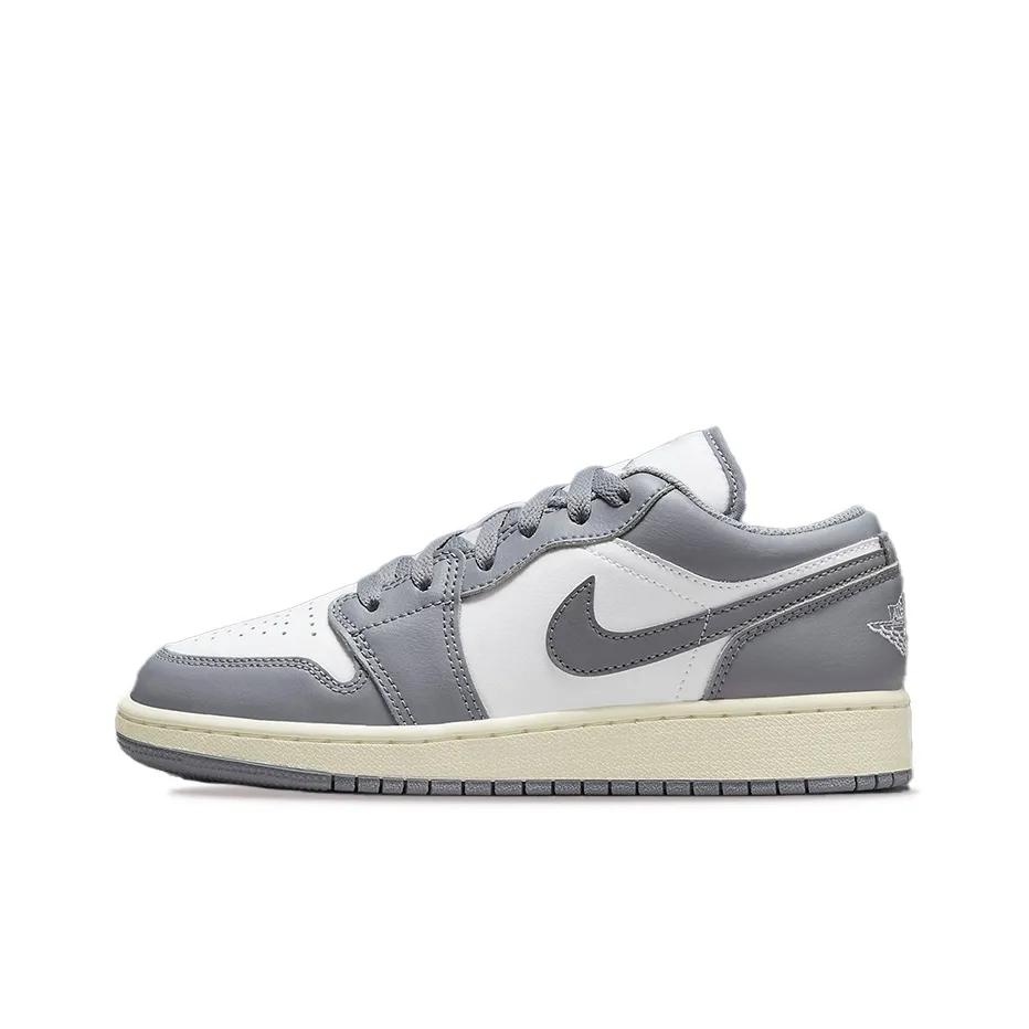 Jordan Air 1 Кожаные Низкие Удобные Спортивные Минималистичные Низкие Баскетбольные Кроссовки Унисекс Сникер Серый 563460-065