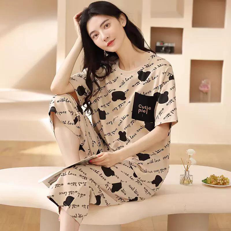 Women's Summer Short-sleeved Seven Pants Homewear Two-piece Suit