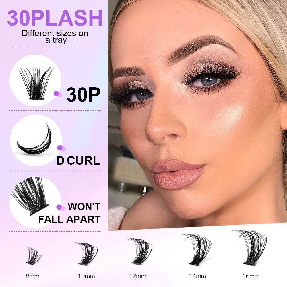Wispy Lash Clusters Самостоятельное нанесение DIY в домашних условиях Индивидуальный набор для начинающих