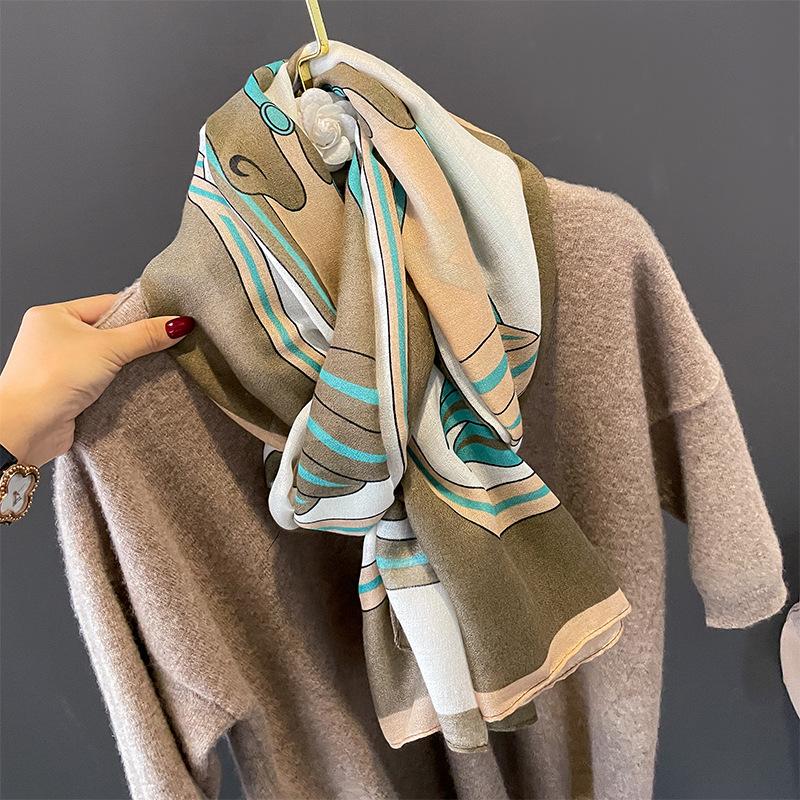 1PC 180*90cm Keep Warm New Elegant Luxury Silk Scarf Decoration Shawl Sun Protection With Women Fashion