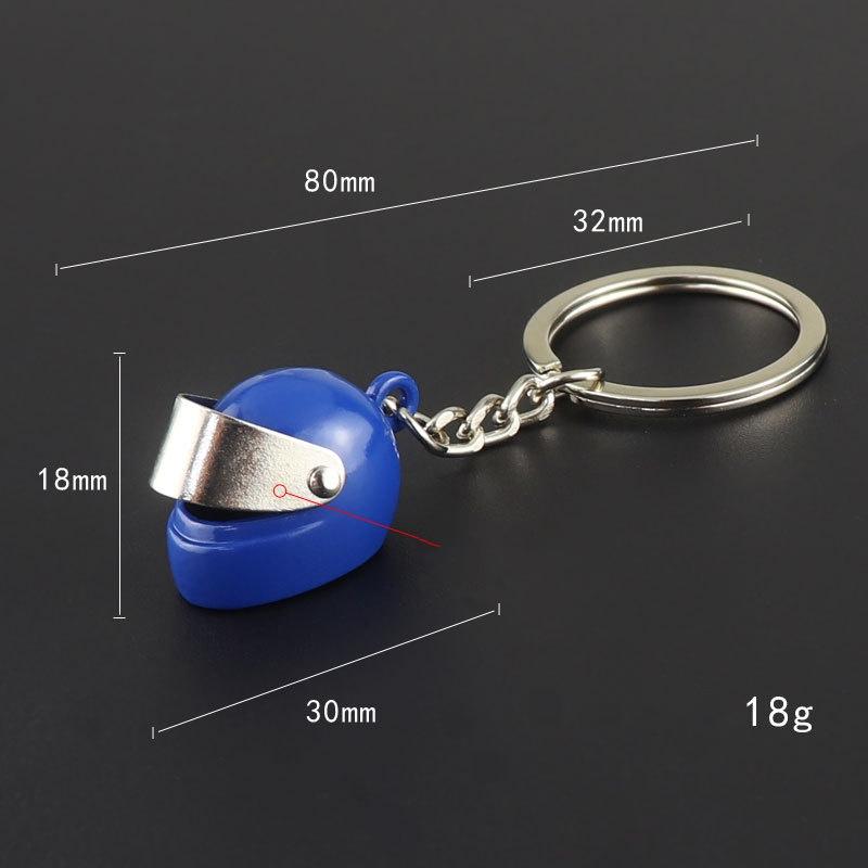 New 3d Creative Simulation Motorcycle Helmet Keychains Mini Stereo Cap Model Backpack Key Pendant For Men Ornament Gifts