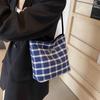 Популярная в этом году сумка женская летняя универсальная 2024 новая модная сумка через плечо клетчатая женская сумка-ведро