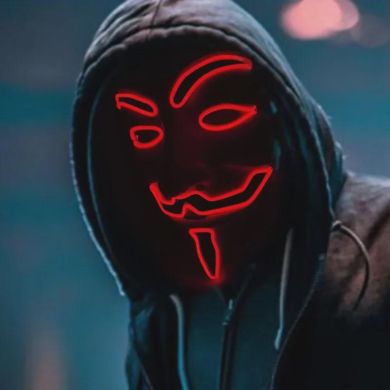 Маска для вечеринки Luminous V for Vendetta — Creative EL Line для ночных мероприятий