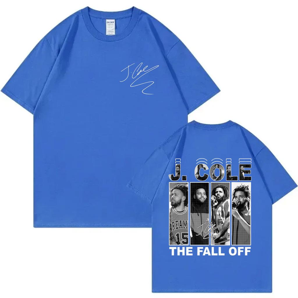 Рэпер J Cole The Fall Off Tour 2026 Графические футболки Мужские Хип-хоп Винтажные Футболки с коротким рукавом Повседневная Мода Свободная Футболка