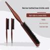 Wooden Long-Handled Pig Bristle Comb for Styling and Curling Hair