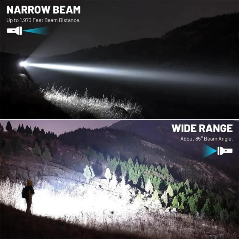 20000LM High Power LED Flashlight Built-in Battery Aluminum Alloy Camping Night Fishing Torch Power Bank Zoomable Hand Lantern