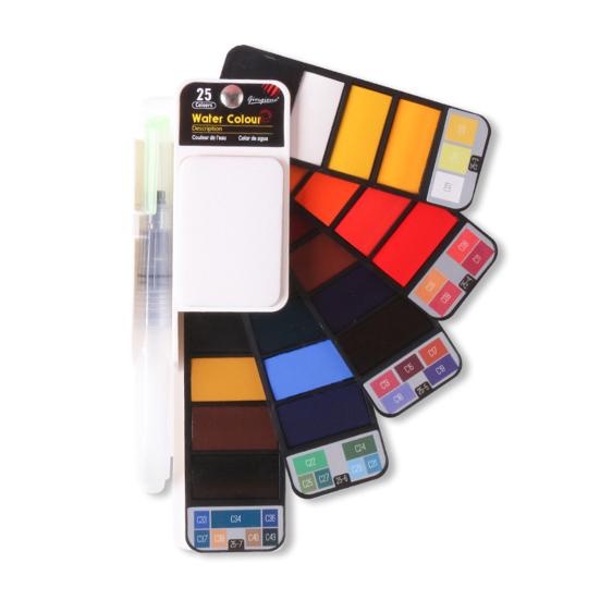 Акварельные краски с набором палитр Насыщенные цвета Сильно пигментированные Легкий портативный набор красок для путешествий