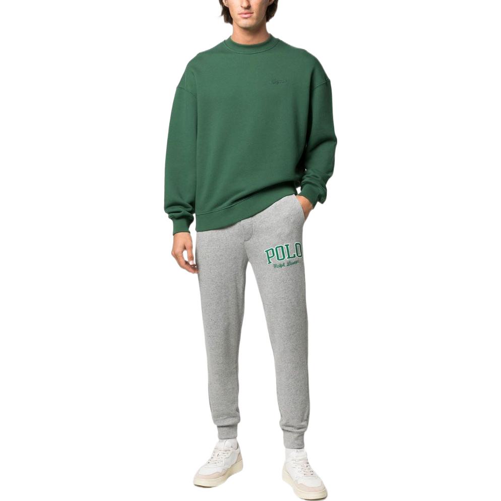 Polo Ralph Lauren FW22 Трикотажные джоггеры на шнуровке с принтом логотипа Мужские джоггеры Серый 710878607-003